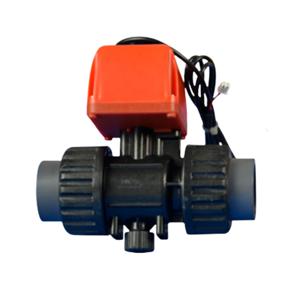 Ceramic Core Ball Valve, Plastic Body, 0.75 Inch, UPVC Glue Connection, Electric Operation, 6V